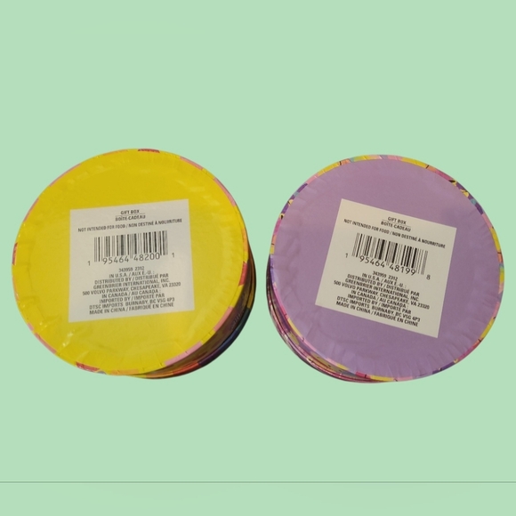 "NEW" SUPER CUTE DECORATIVE ROUND GIFT BOXES GLITTER LIDS 5.5" X 16.5" X 3" - Picture 9 of 10